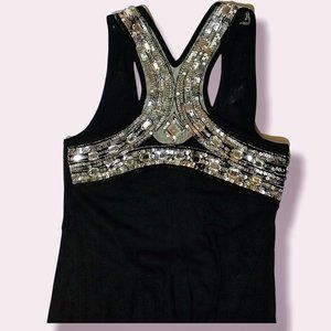 Black Dress with Jewelled Cut-Out Back Accent